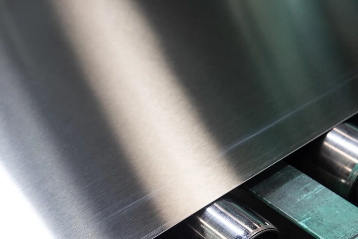 Brushed stainless steel surface detail